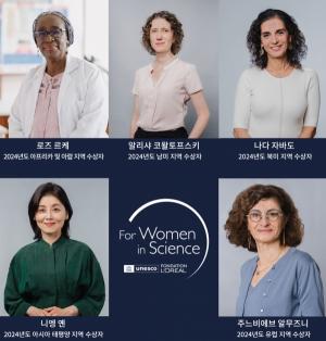 今年“欧莱雅-联合国教科文组织国际女性科学家奖”的五位获奖者……每人奖金10万欧元